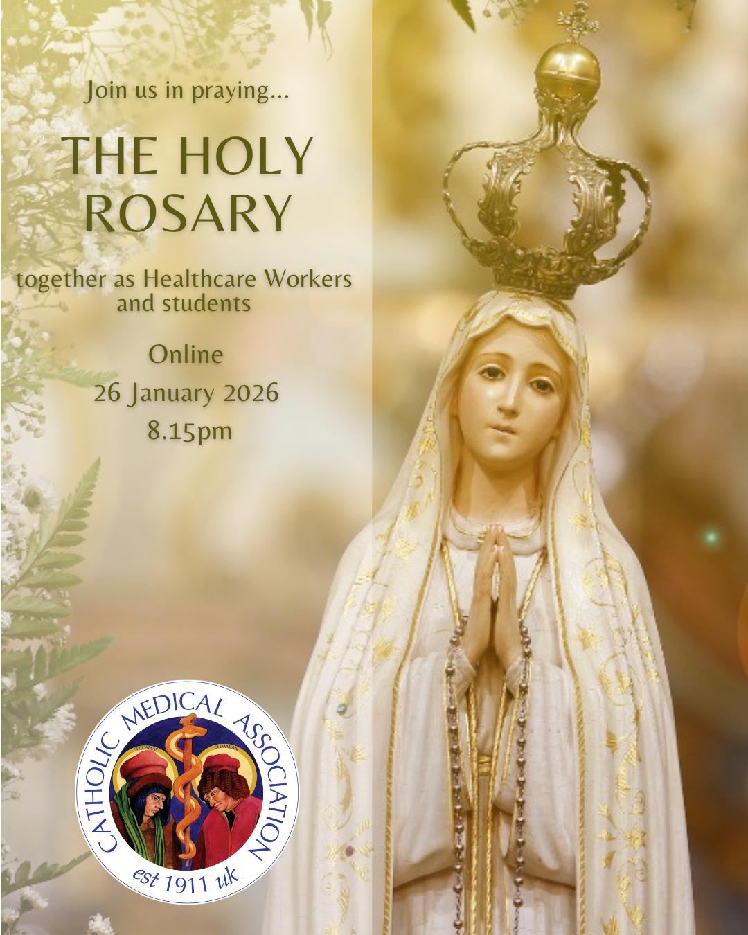Join the CMA UK Monthly Rosary on the 26th January 2026